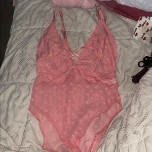 Aerie Pink Lace Bodysuit